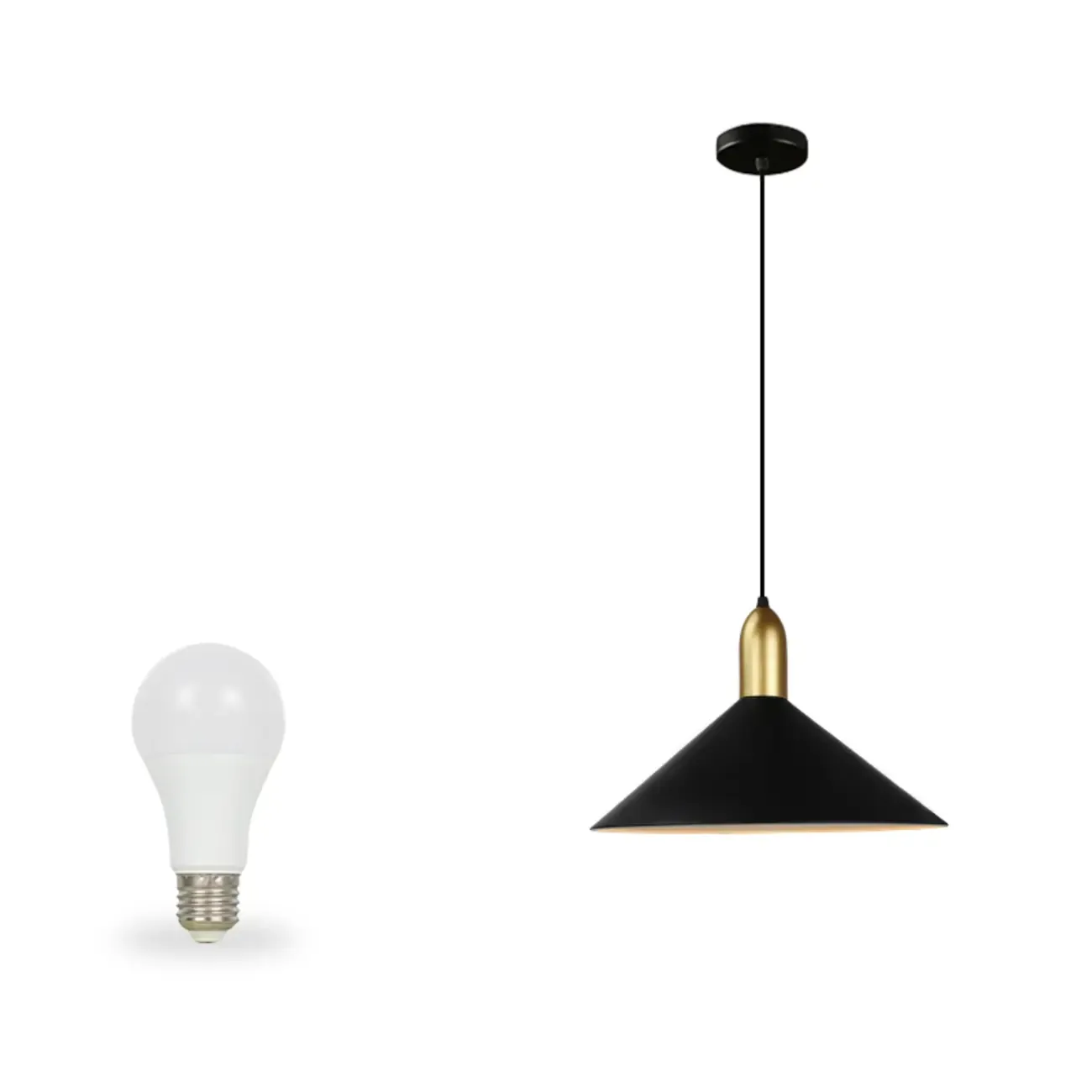 Industrial Metal Cone Pendant Light for Kitchen Image - 4