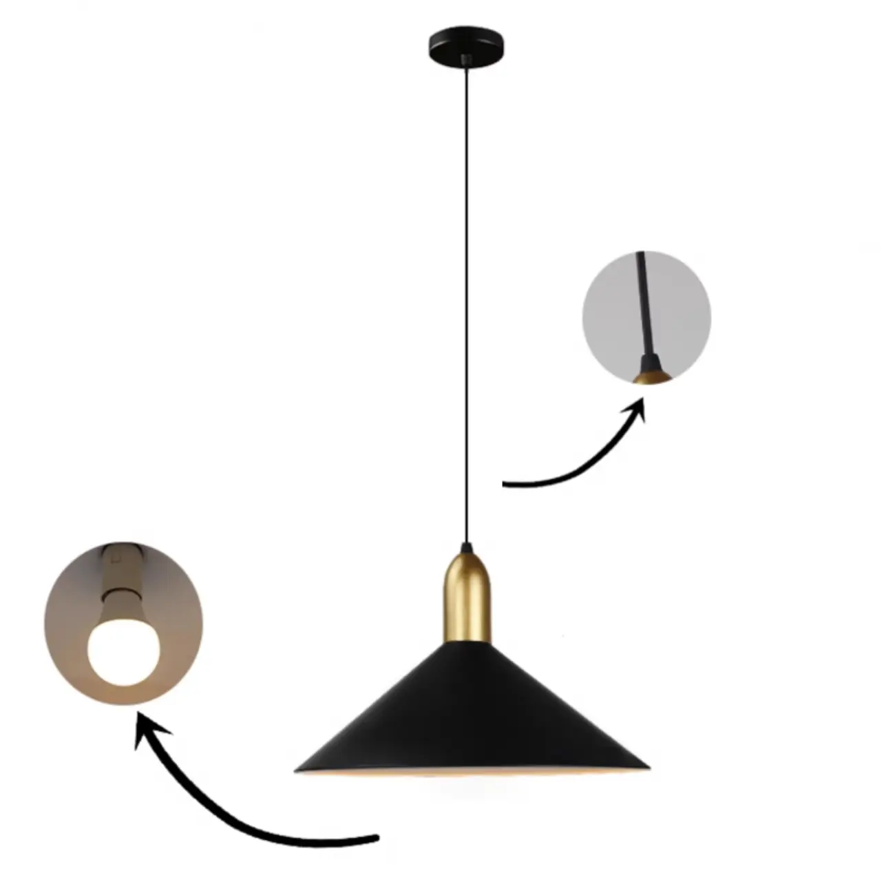 Industrial Metal Cone Pendant Light for Kitchen Image - 7 | homeyfad