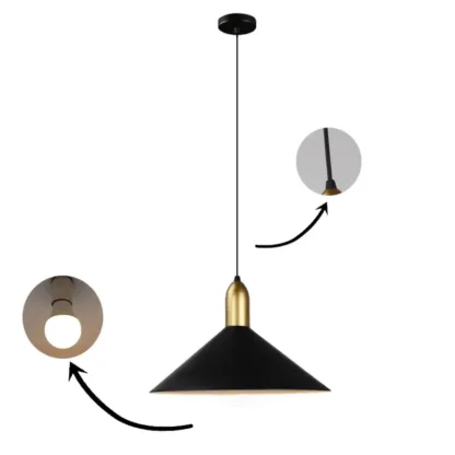 Industrial Metal Cone Pendant Light for Kitchen Image - 7