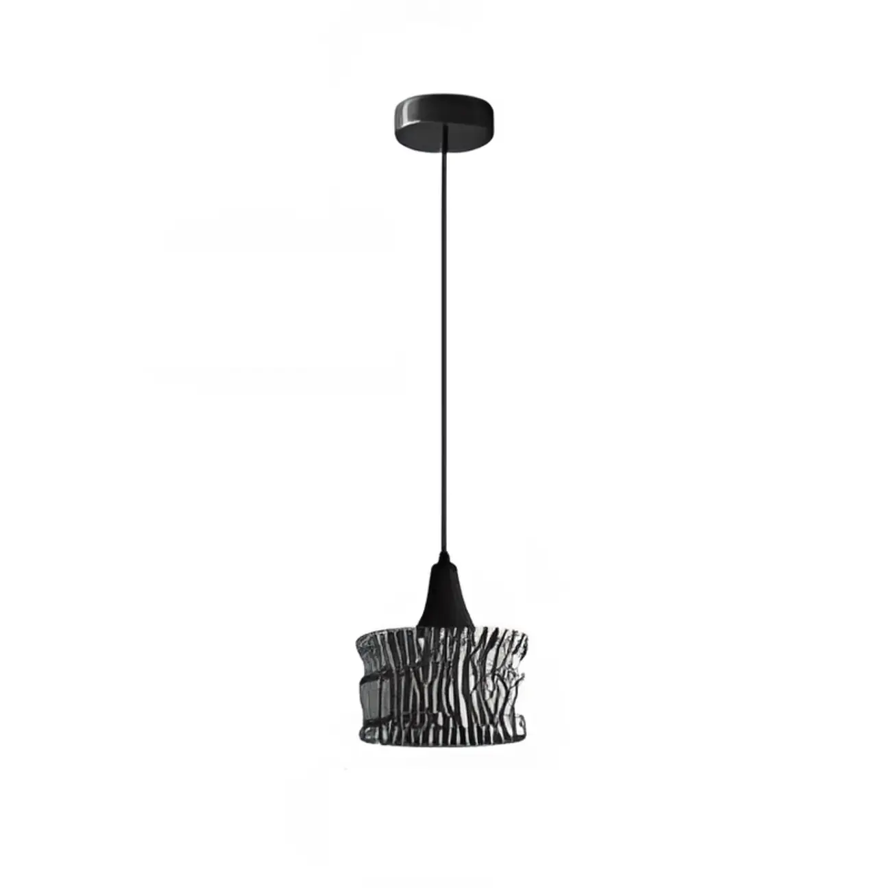 Cylinder Black Glass Hanging Pendant Light for Home Decor Image - 4 | homeyfad
