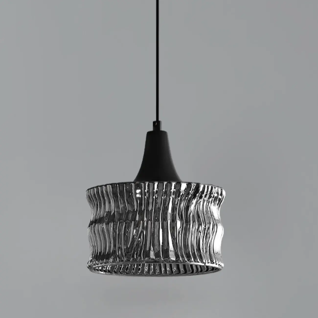 Cylinder Black Glass Hanging Pendant Light for Home Decor Image - 7 | homeyfad