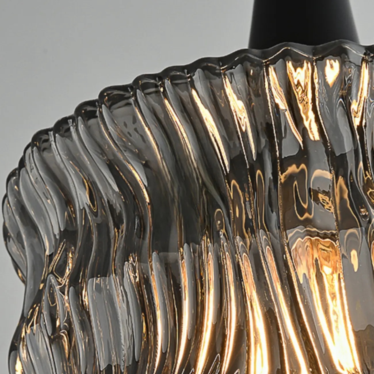 Cylinder Black Glass Hanging Pendant Light for Home Decor Image - 8 | homeyfad