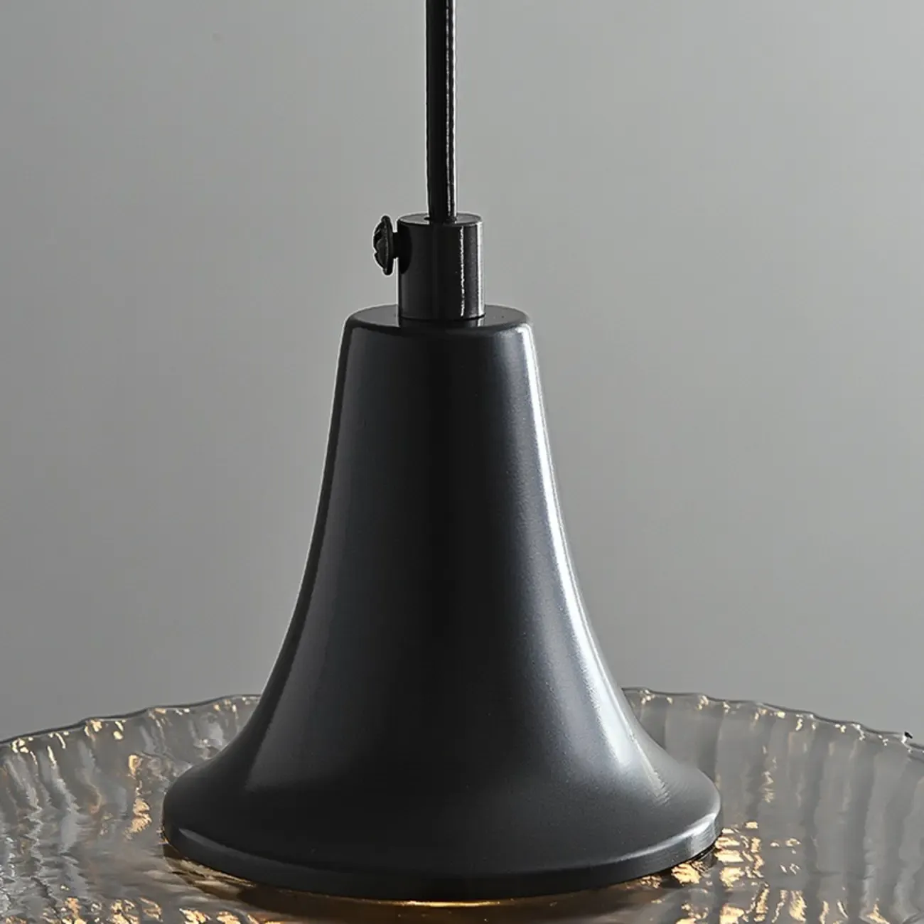 Cylinder Black Glass Hanging Pendant Light for Home Decor Image - 9