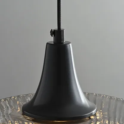 Cylinder Black Glass Hanging Pendant Light for Home Decor Image - 9