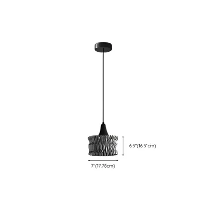 Cylinder Black Glass Hanging Pendant Light for Home Decor #size