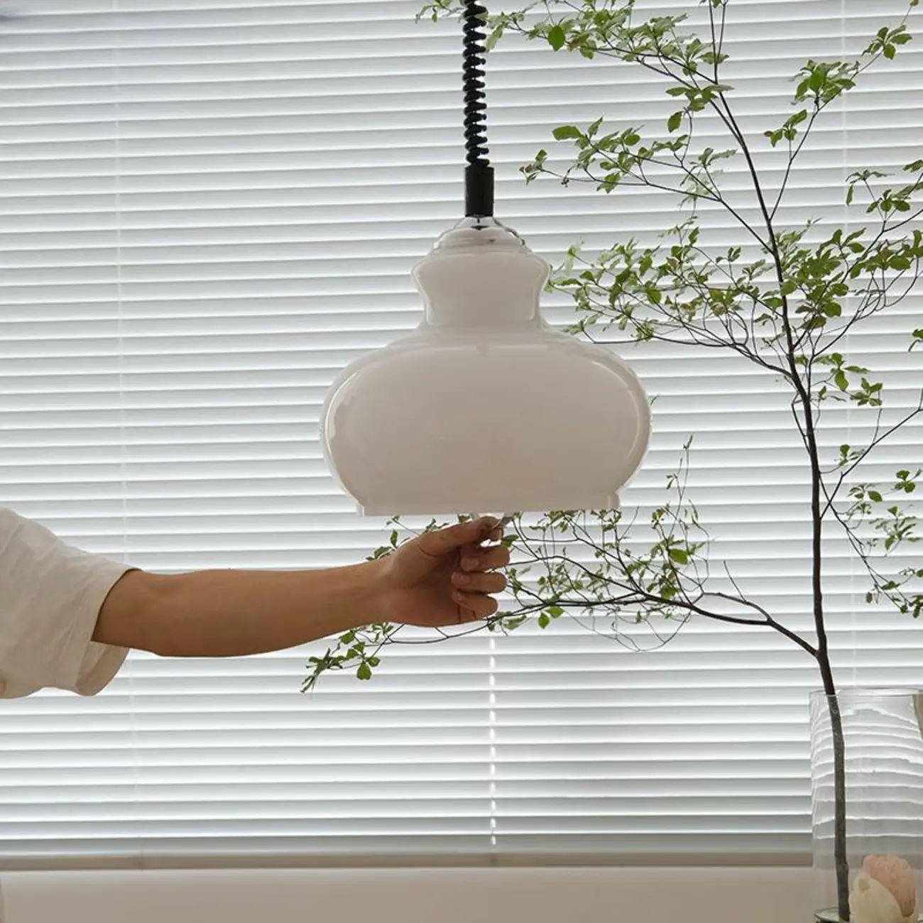 Modern Green Glass Adjustable Kitchen Pendant Lighting Image - 3 | homeyfad