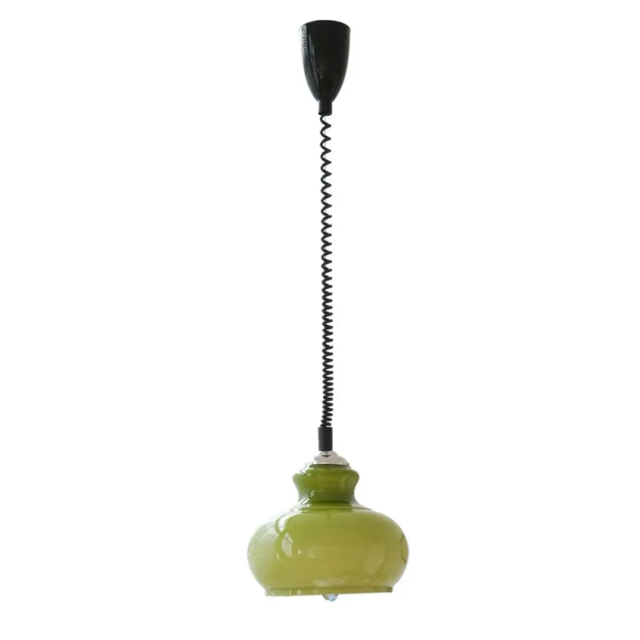 Modern Green Glass Adjustable Kitchen Pendant Lighting Image - 5