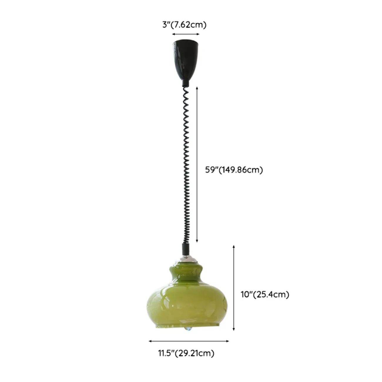 Modern Green Glass Adjustable Kitchen Pendant Lighting Image - 6 | homeyfad