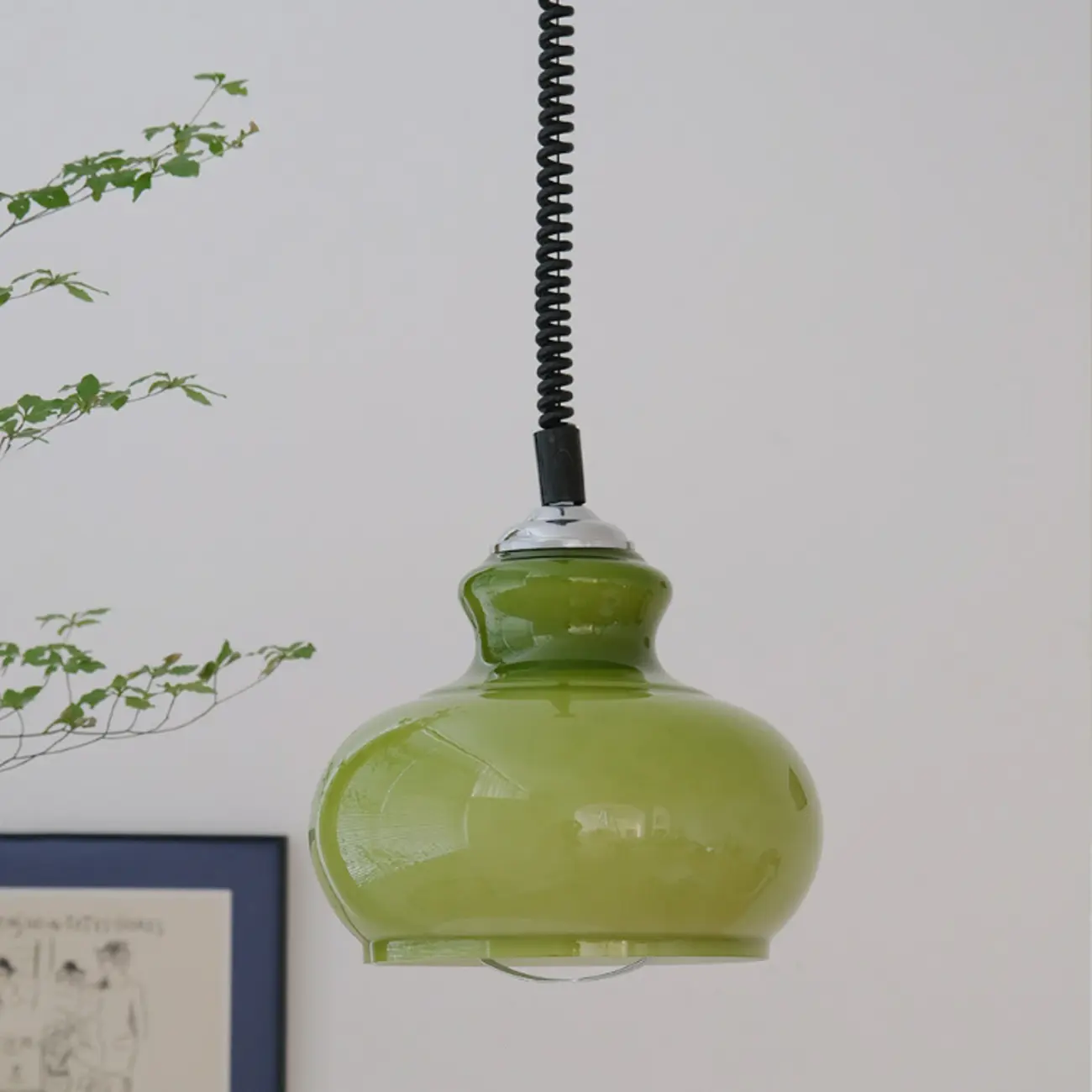 Modern Green Glass Adjustable Kitchen Pendant Lighting Image - 7 | homeyfad