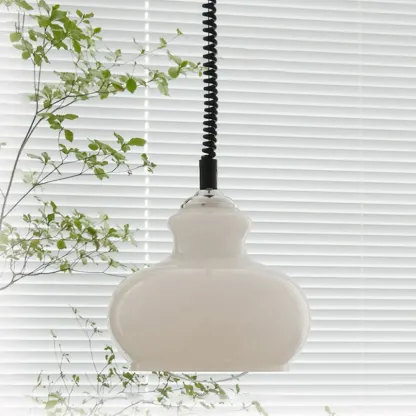 Modern Green Glass Adjustable Kitchen Pendant Lighting Image - 9