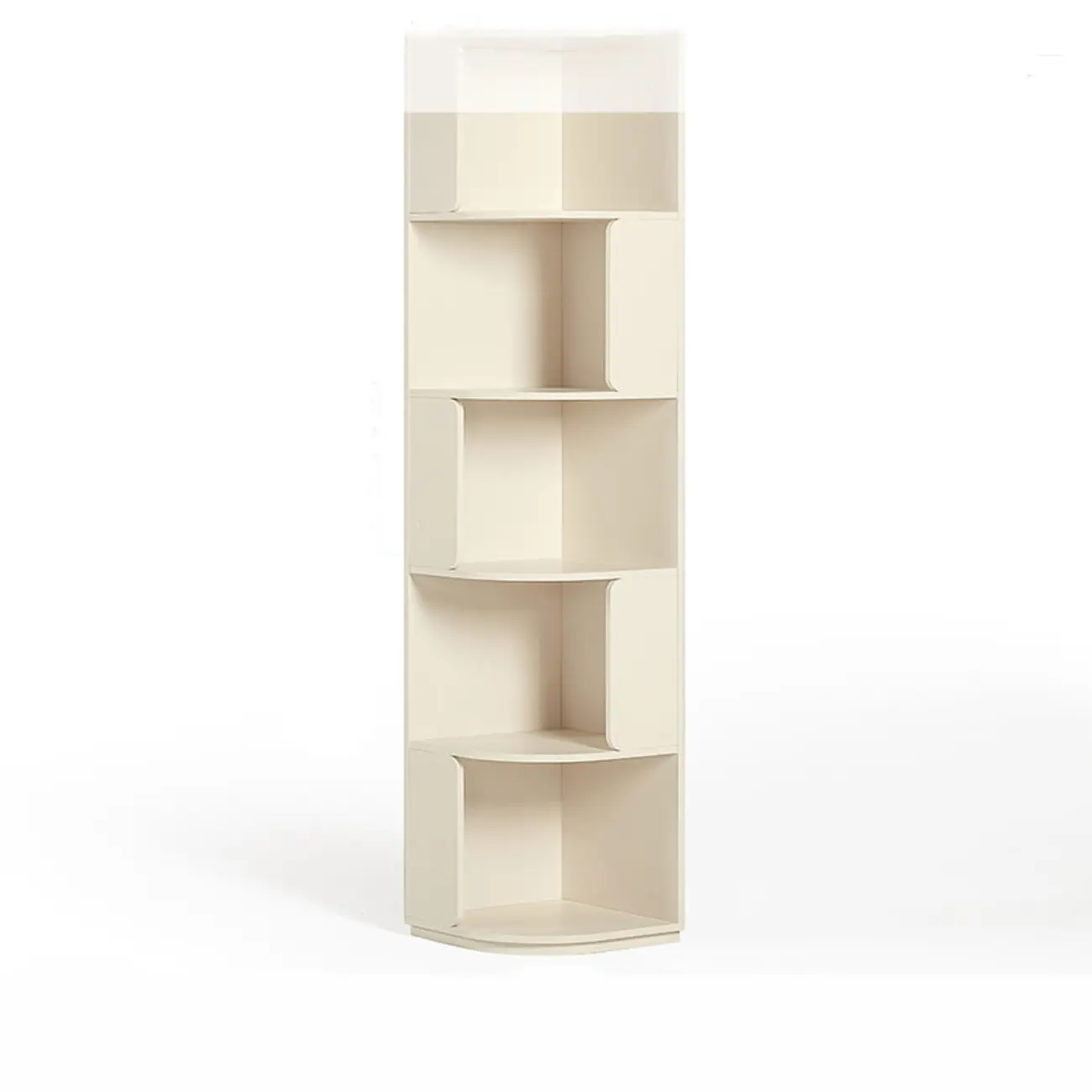 Medium 5-Tier Modern Natural Wood Corner Bookshelf Image - 7 | homeyfad