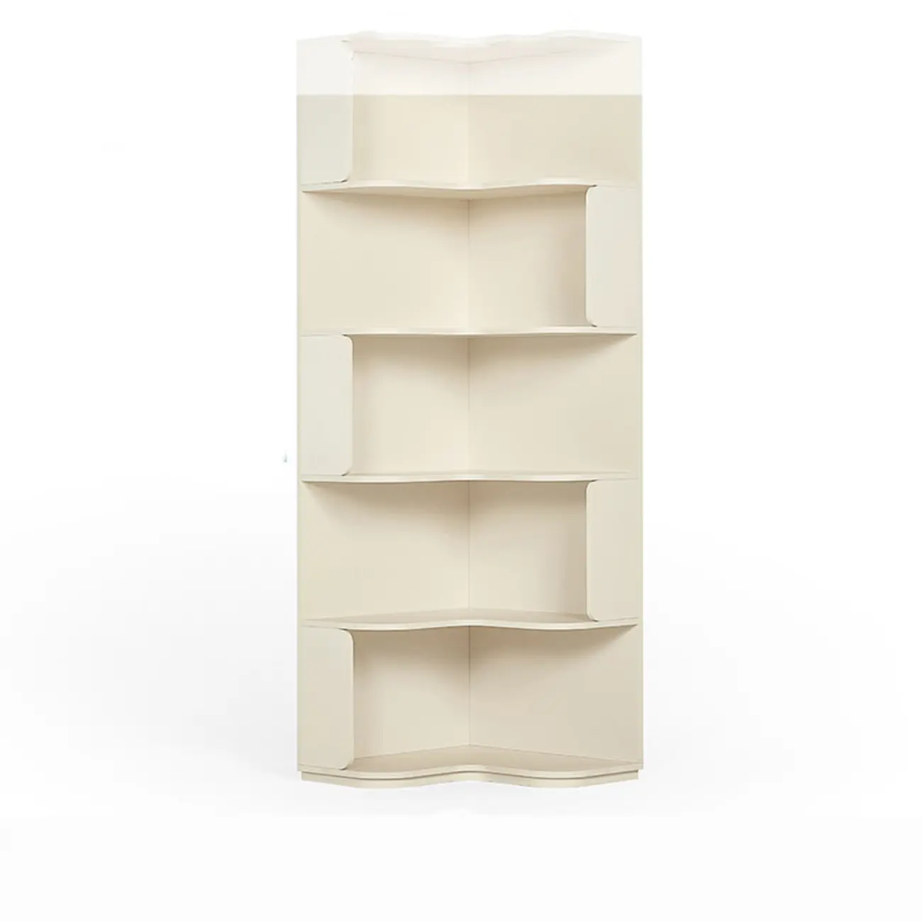 Medium 5-Tier Modern Natural Wood Corner Bookshelf Image - 9 | homeyfad