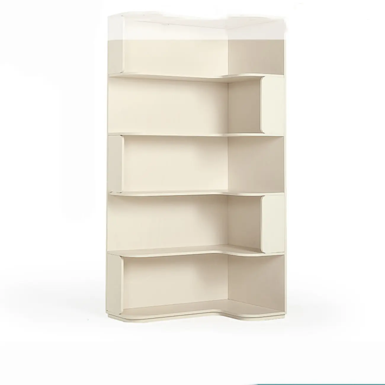 Medium 5-Tier Modern Natural Wood Corner Bookshelf Image - 11 | homeyfad