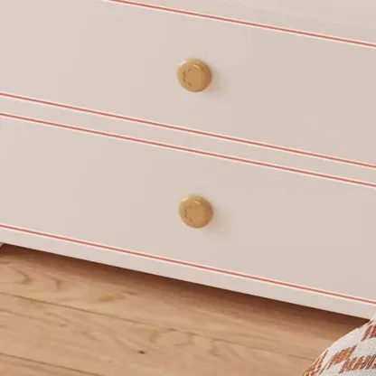 Wooden Modern Open Storage Nightstand with Drawers Image - 5