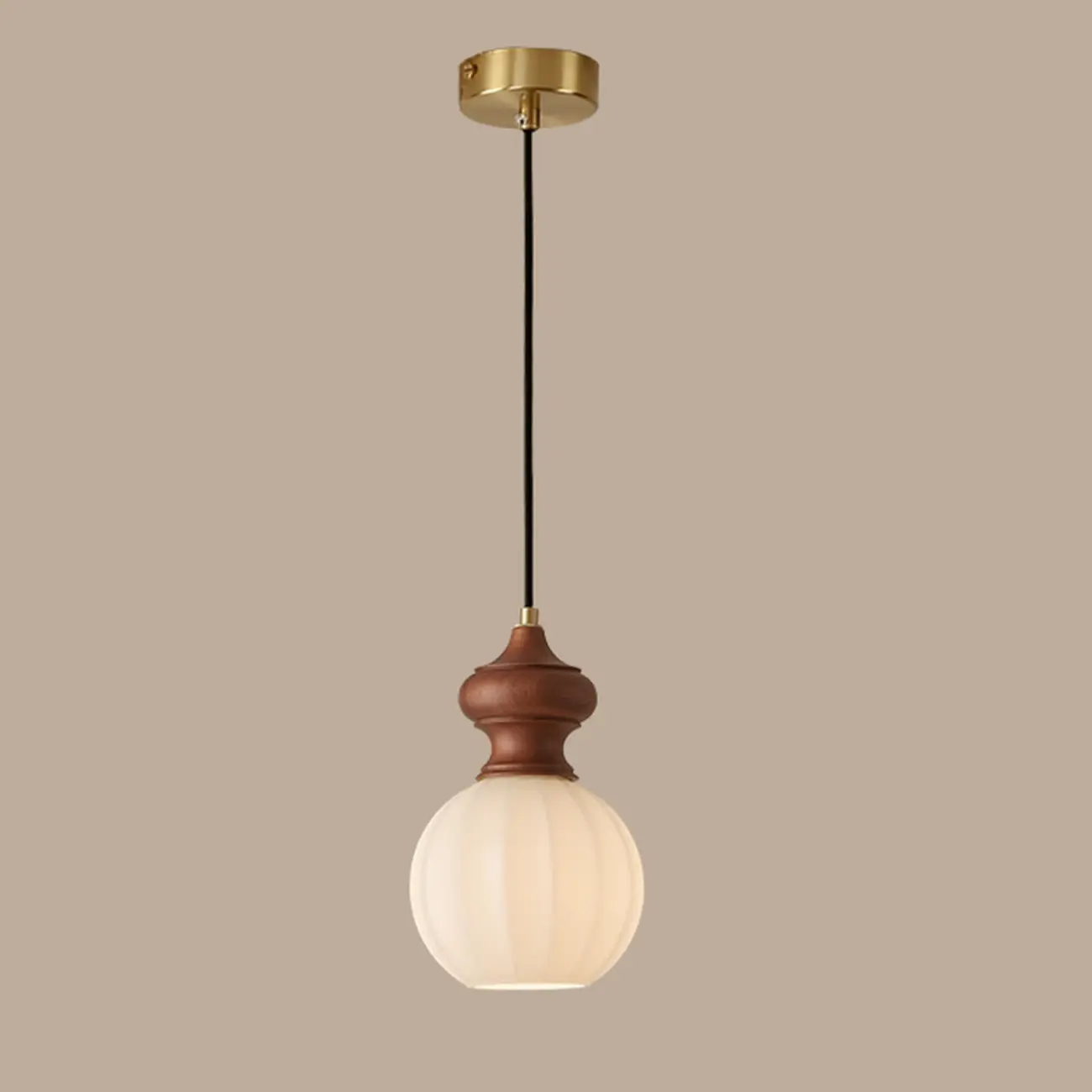 Modern Wood Glass Pendant Light for Bedroom Image - 3 | homeyfad