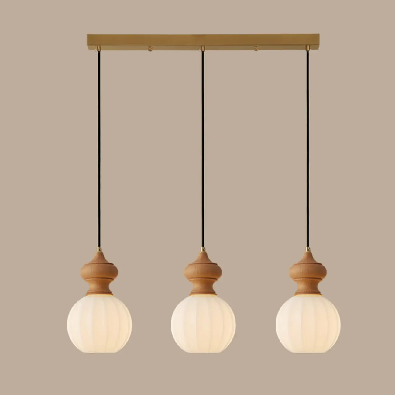 Modern Wood Glass Pendant Light for Bedroom Image - 5 | homeyfad