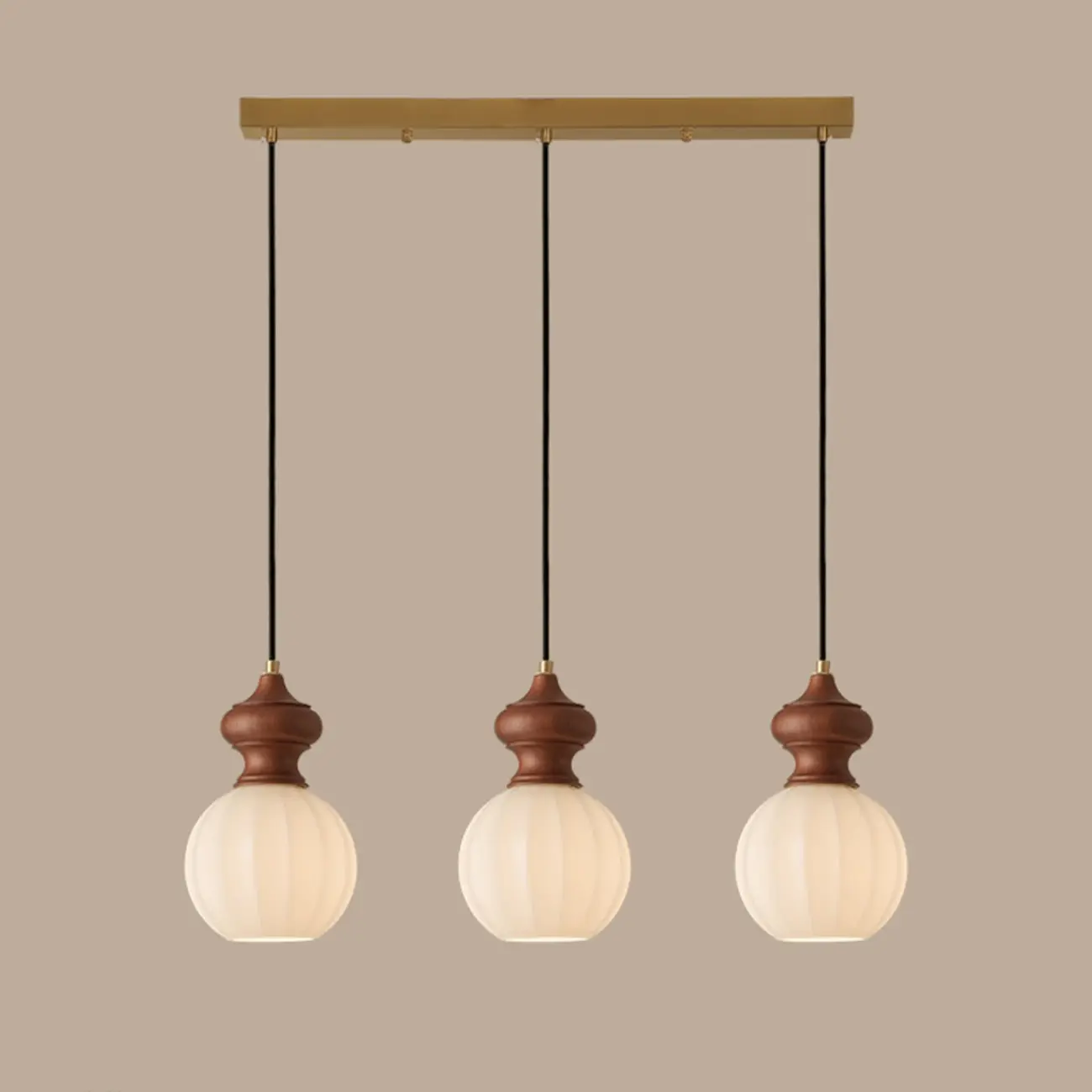 Modern Wood Glass Pendant Light for Bedroom Image - 7 | homeyfad