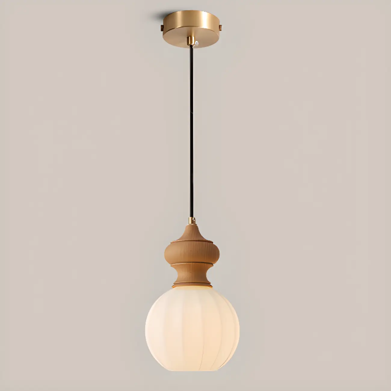 Modern Wood Glass Pendant Light for Bedroom Image - 10 | homeyfad