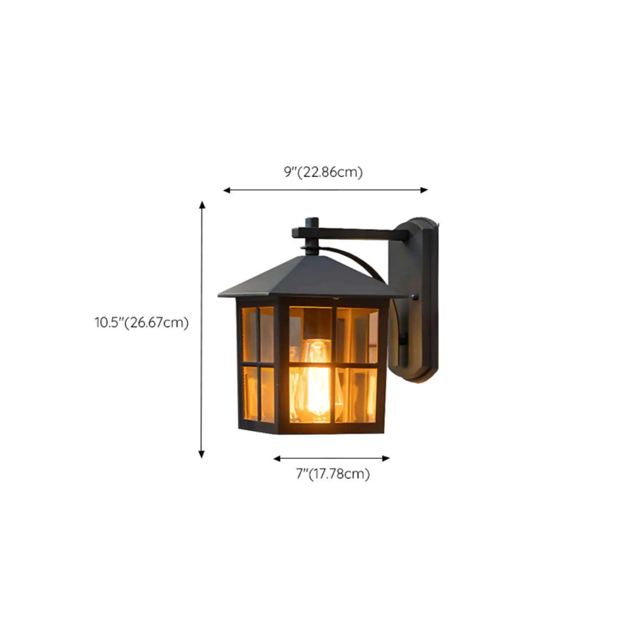 Industrial Black Metal Glass Outdoor Wall Lantern Light  Image - 14 | homeyfad