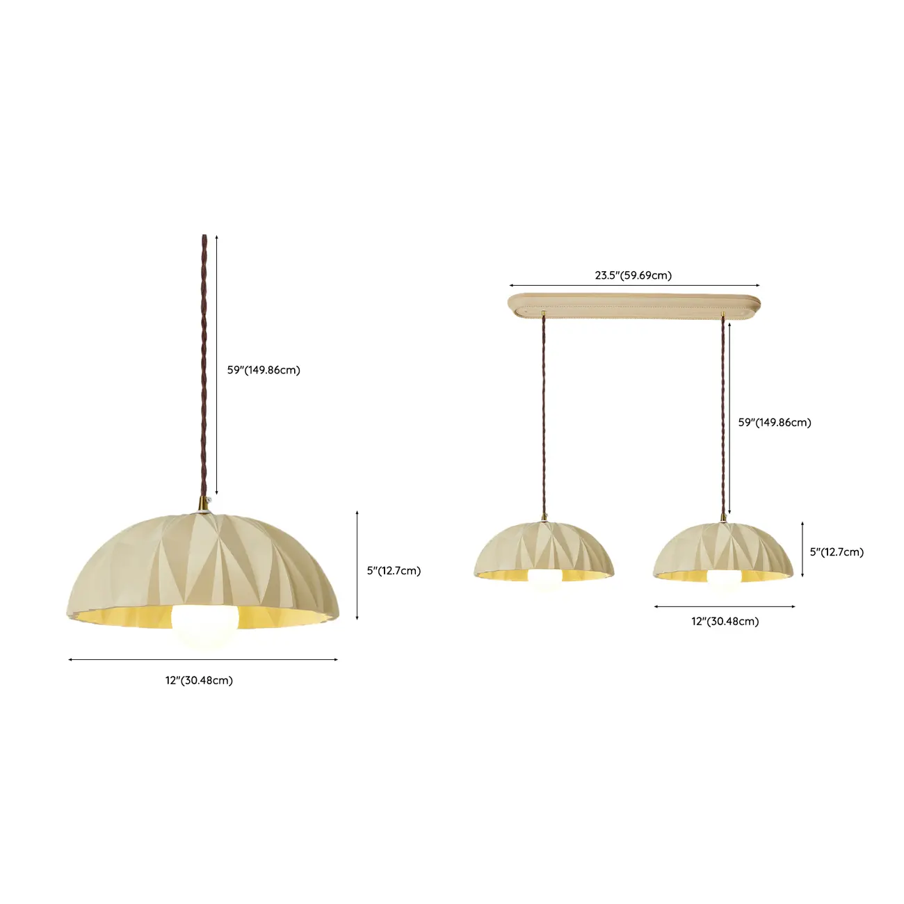 Modern Cream Bowl Pendant Light for Dining Room Image - 6 | homeyfad