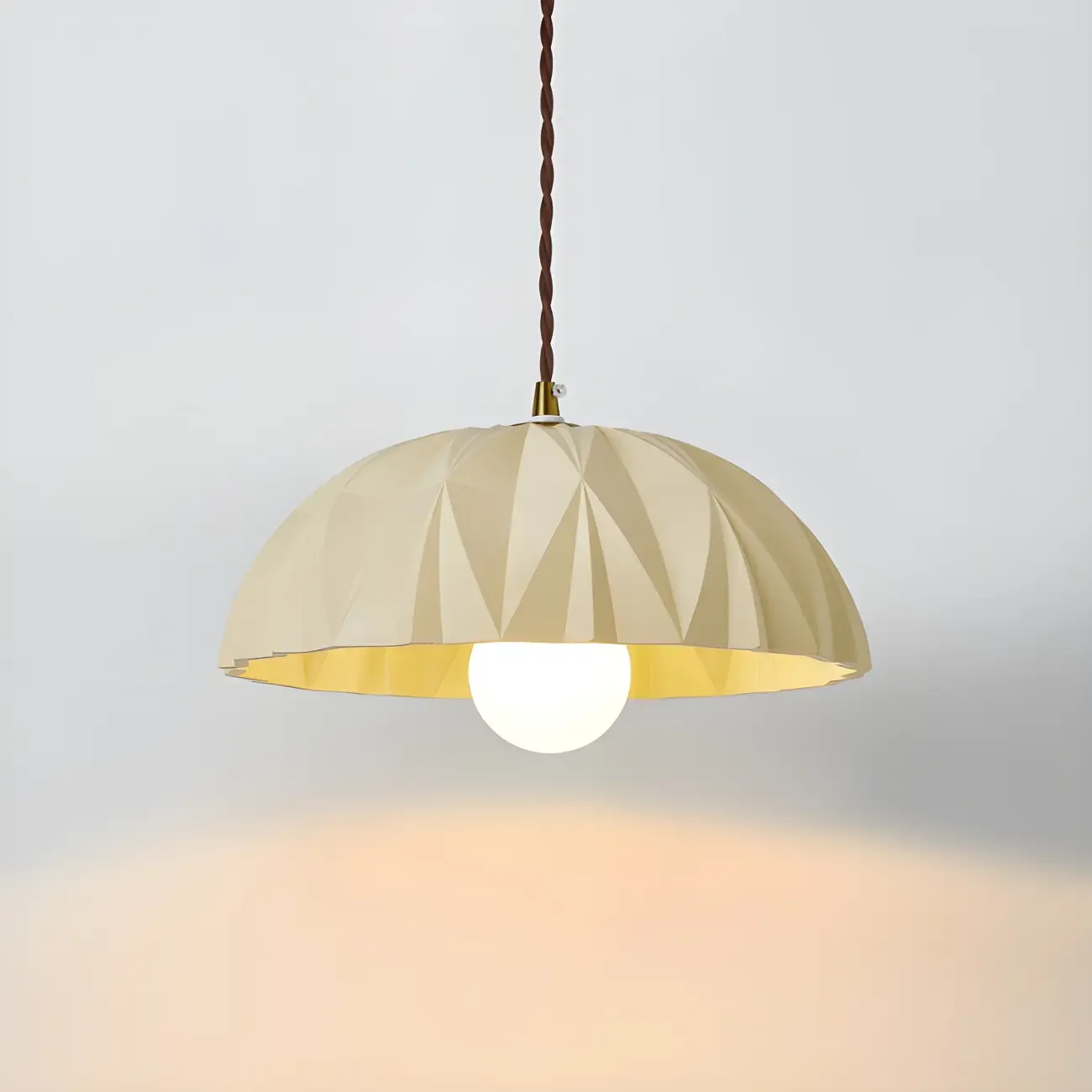 Modern Cream Bowl Pendant Light for Dining Room Image - 8