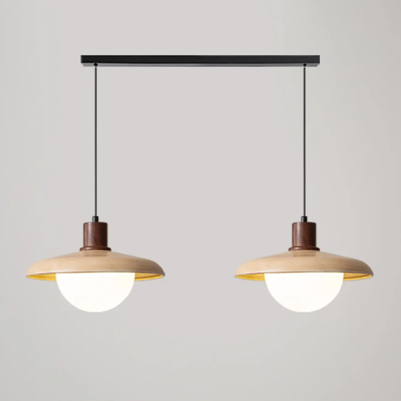 Modern Wood and Glass Pendant Light for Dining Rooms Image - 4