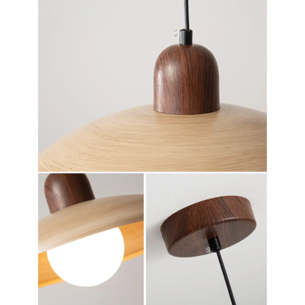 Modern Wood and Glass Pendant Light for Dining Rooms Image - 5