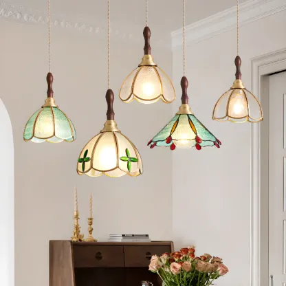 Vintage Glass Pendant Light for Dining and Kitchen Image - 2