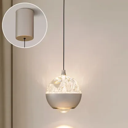 Modern Globe Clear Metal Adjustable Pendant Light for Bedroom