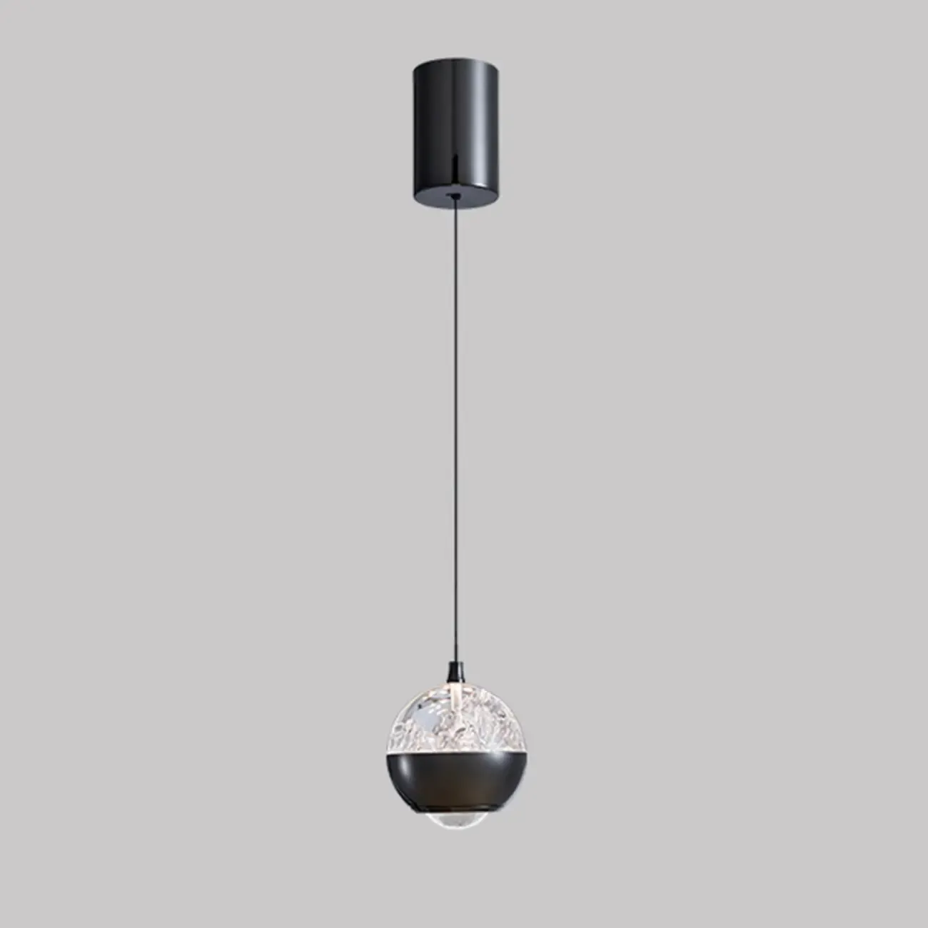 Modern Globe Clear Metal Adjustable Pendant Light for Bedroom