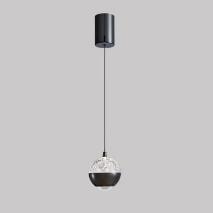 Modern Globe Clear Metal Adjustable Pendant Light for Bedroom