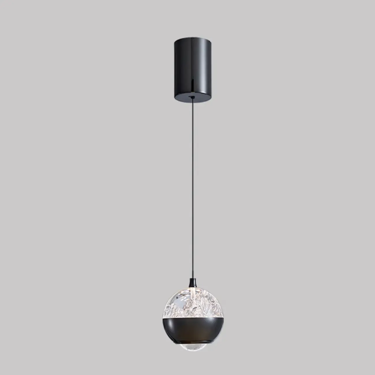 Modern Globe Clear Metal Adjustable Pendant Light for Bedroom