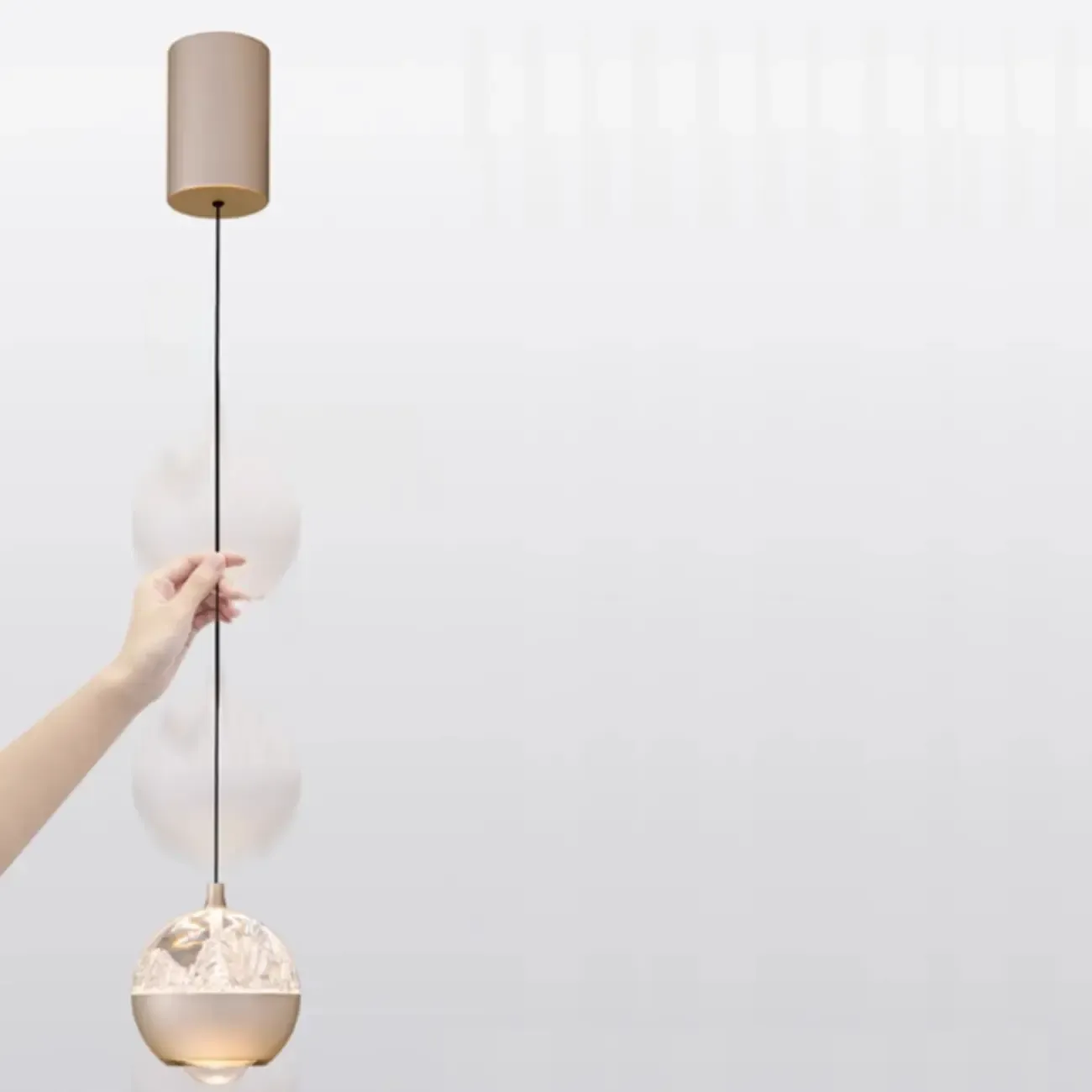 Modern Globe Clear Metal Adjustable Pendant Light for Bedroom