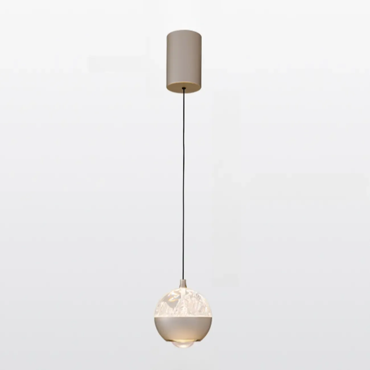 Modern Globe Clear Metal Adjustable Pendant Light for Bedroom