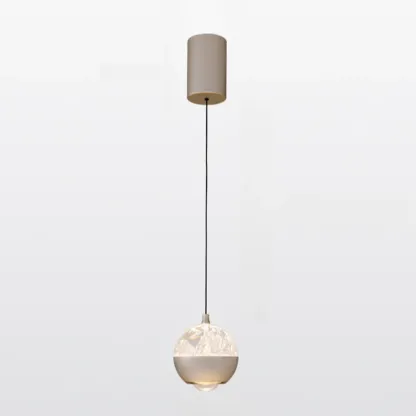 Modern Globe Clear Metal Adjustable Pendant Light for Bedroom