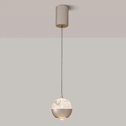 Modern Globe Clear Metal Adjustable Pendant Light for Bedroom