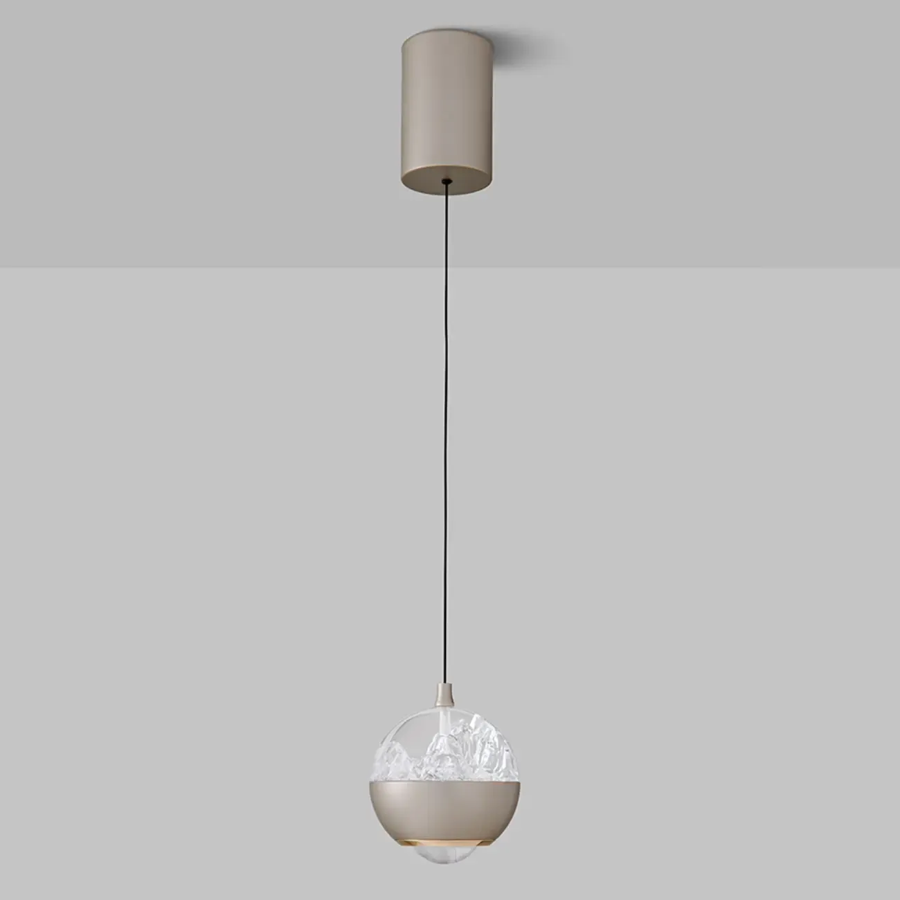 Modern Globe Clear Metal Adjustable Pendant Light for Bedroom