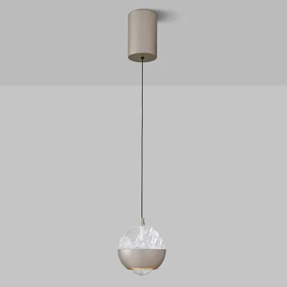 Modern Globe Clear Metal Adjustable Pendant Light for Bedroom