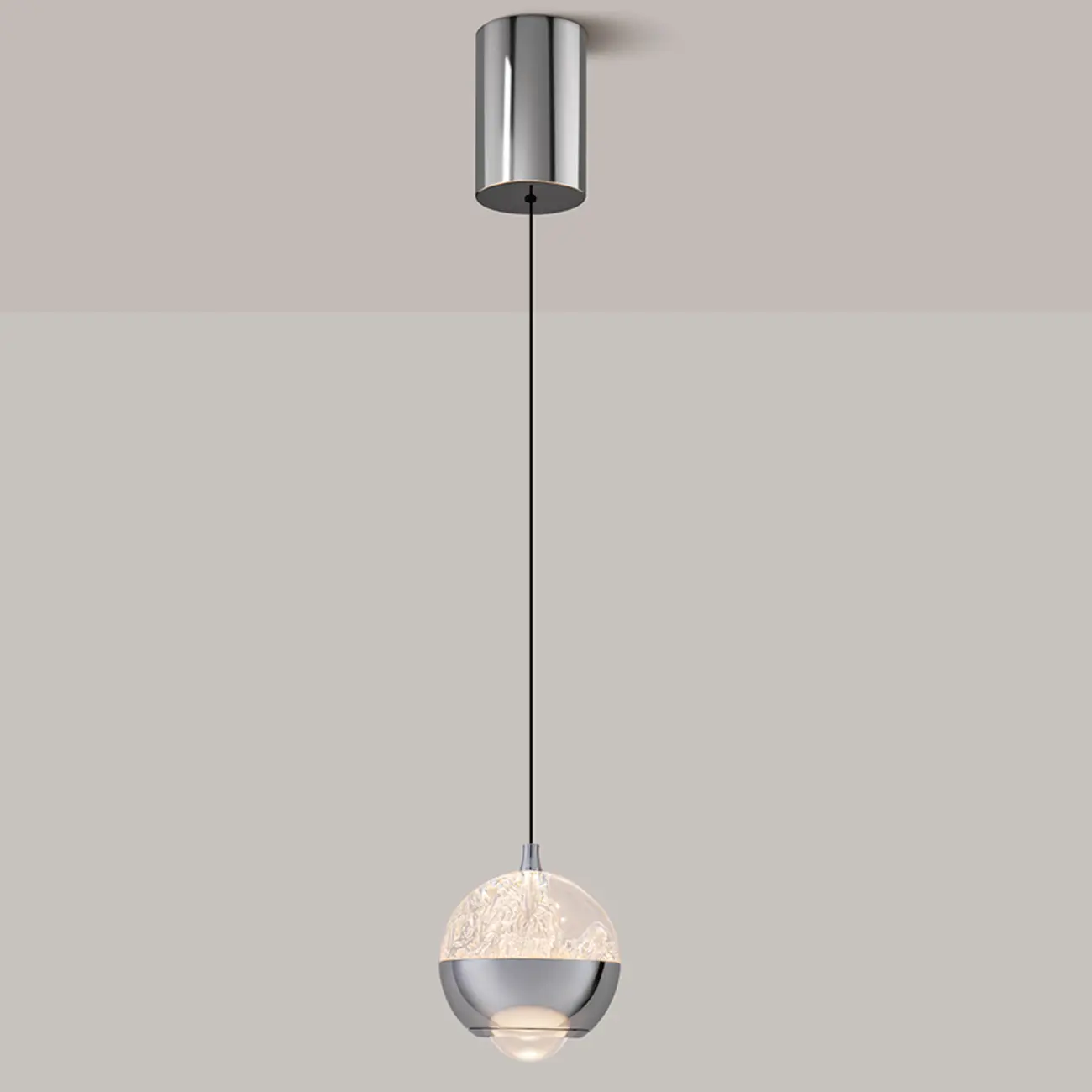 Modern Globe Clear Metal Adjustable Pendant Light for Bedroom | homeyfad