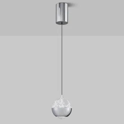 Modern Globe Clear Metal Adjustable Pendant Light for Bedroom