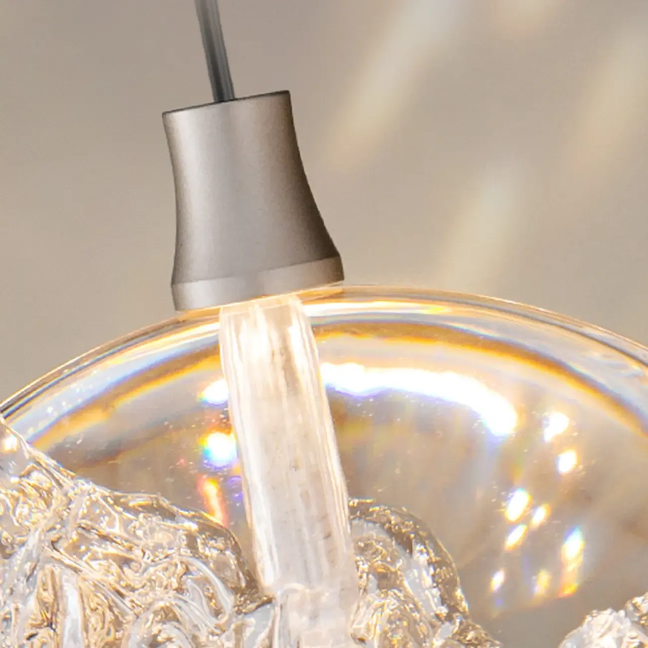 Modern Globe Clear Metal Adjustable Pendant Light for Bedroom