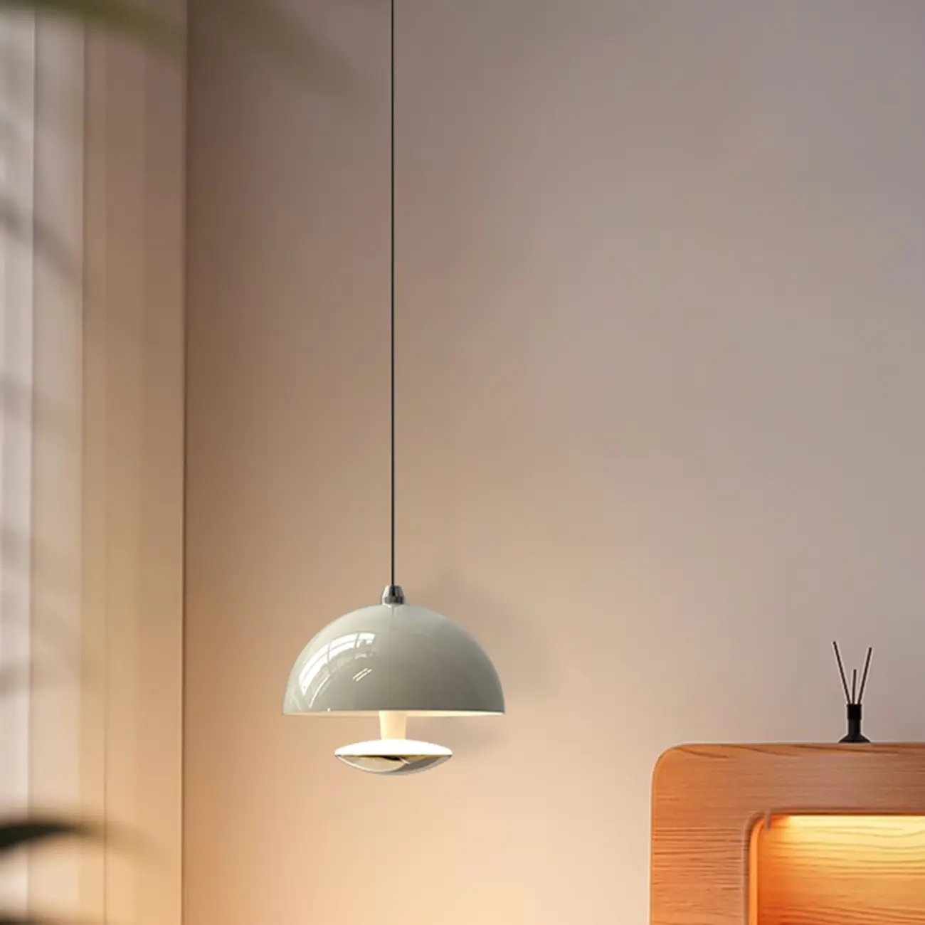 Modern Dimmable LED Pendant Light Metal Round for Bedroom Image - 1 | homeyfad