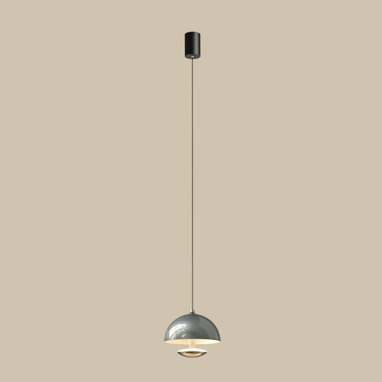 Modern Dimmable LED Pendant Light Metal Round for Bedroom Image - 6 | homeyfad