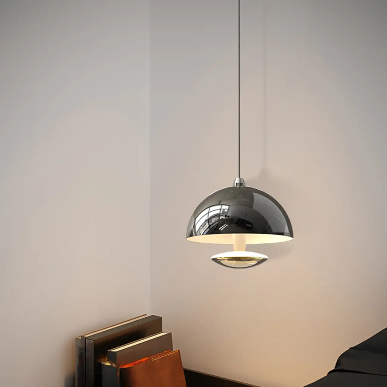 Modern Dimmable LED Pendant Light Metal Round for Bedroom Image - 2 | homeyfad