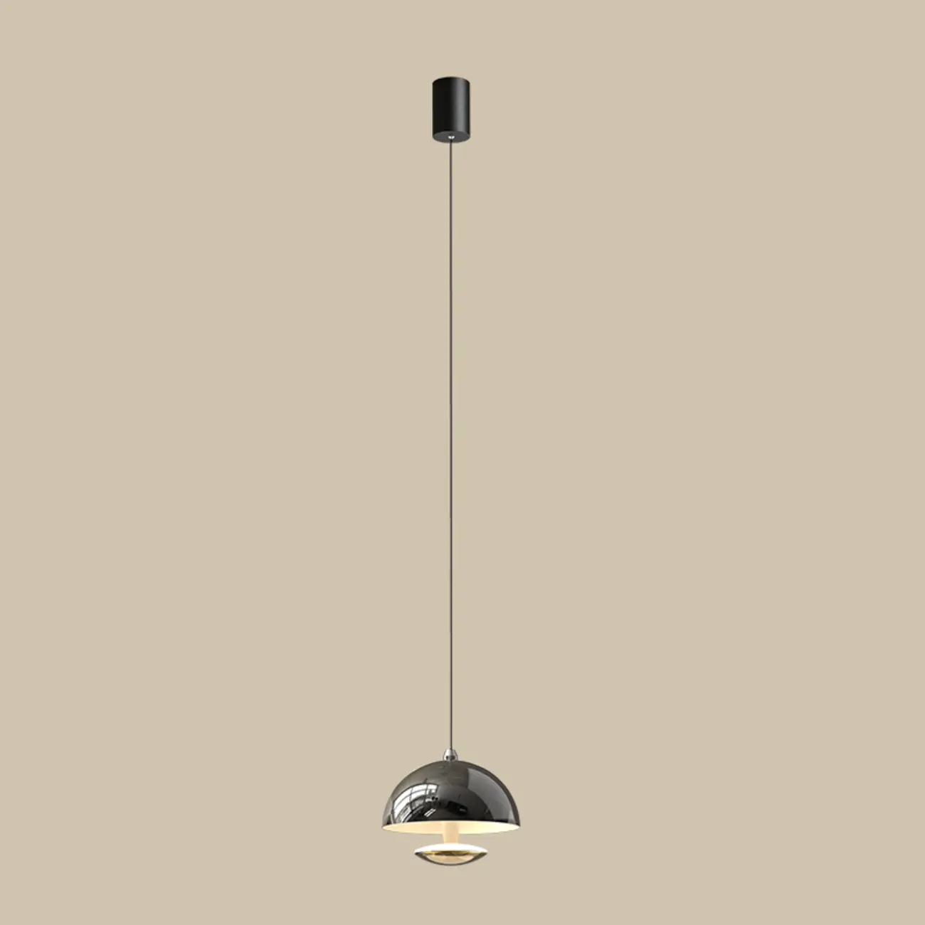 Modern Dimmable LED Pendant Light Metal Round for Bedroom Image - 8 | homeyfad