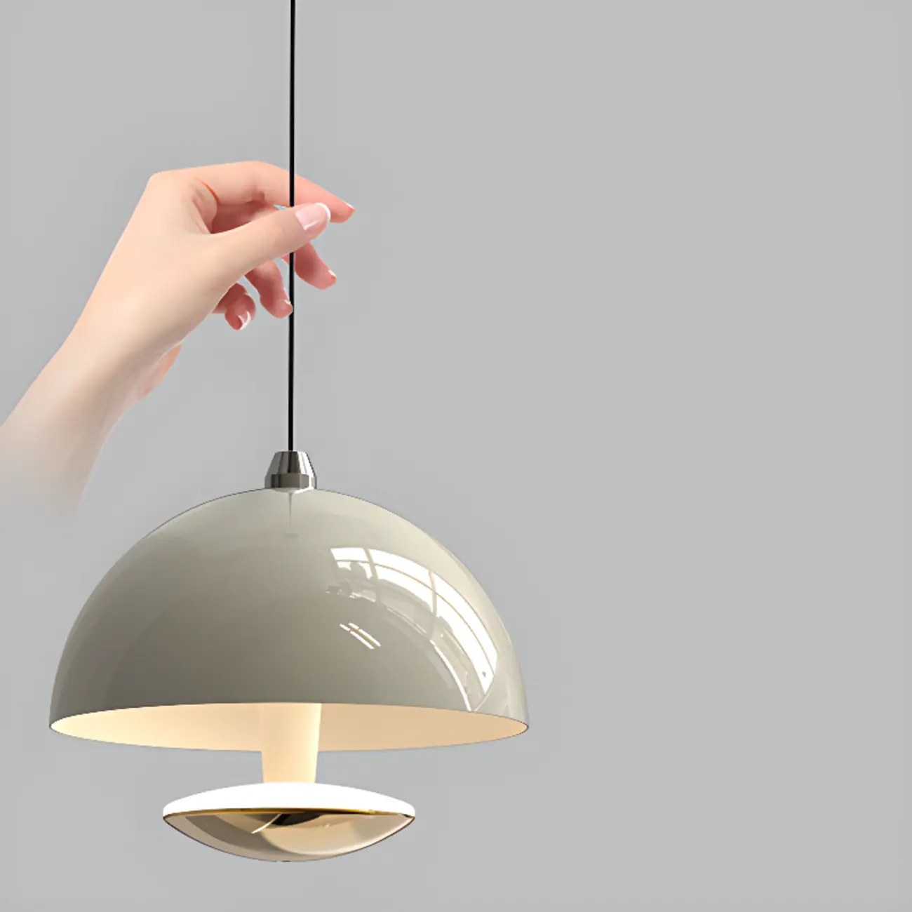 Modern Dimmable LED Pendant Light Metal Round for Bedroom Image - 16 | homeyfad