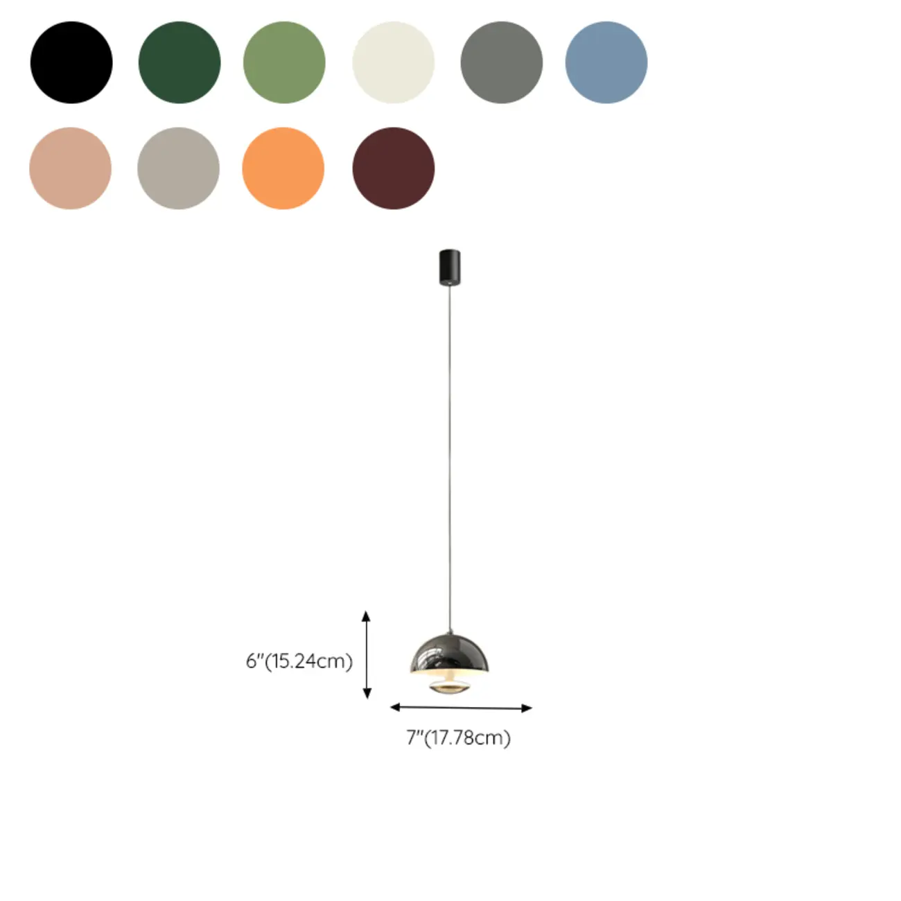 Modern Dimmable LED Pendant Light Metal Round for Bedroom #size | homeyfad