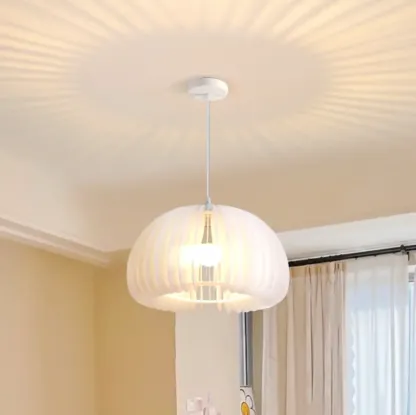 Modern White Acrylic Pendant Light for living Room Image - 2