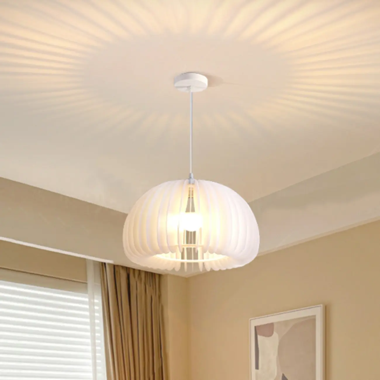 Modern White Acrylic Pendant Light for living Room Image - 4 | homeyfad