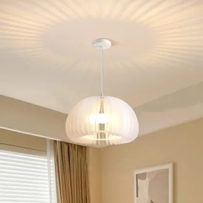 Modern White Acrylic Pendant Light for living Room Image - 4